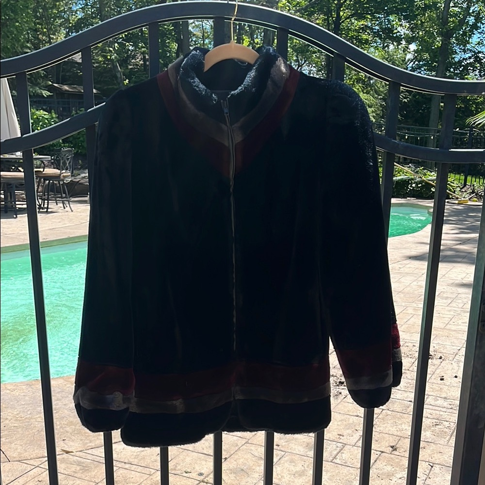 Hollywood Vintage Black Teddy Jacket with Plush Fur Size L Women's Jacket